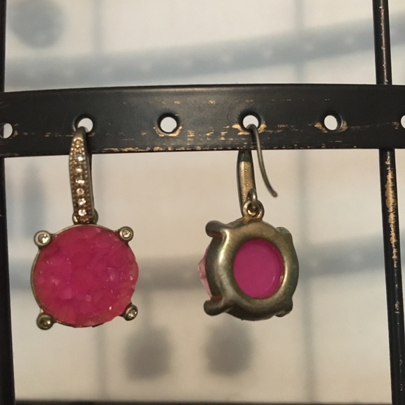 UNIQUE Pink Druzy Style Earrings - Picture 2 of 4